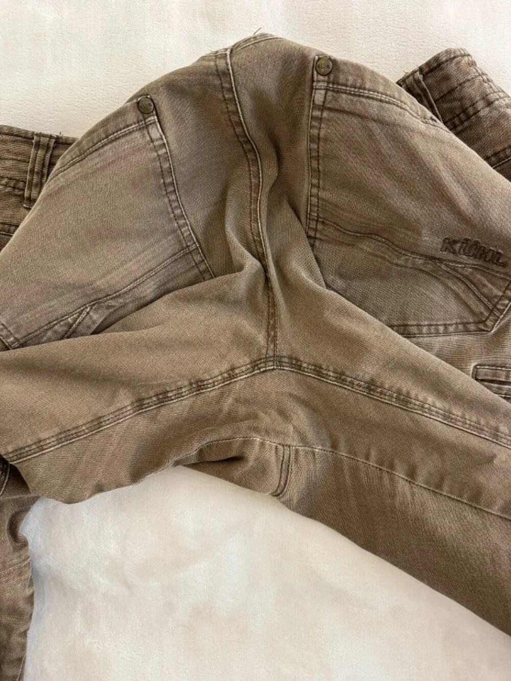 KUHL Free Kanvus Jean Mens 36x32 Brown Canvas Hiking Workwear Pants Stretch